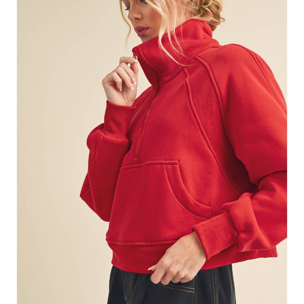 Dove Funnel Neck Half Zip